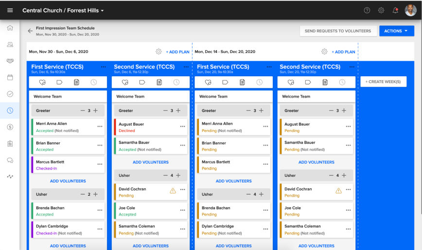 Volunteer Scheduling